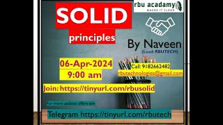 SOLID principles how to apply in Mono amp Micro applications by Naveen [upl. by Silyhp]