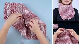 The simplest knitted snood quickly from a rectangle [upl. by Craner97]