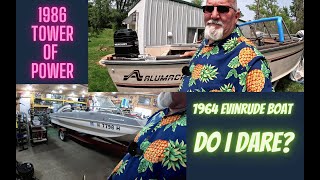 1964 Evinrude Boat 1986 90hp Mercury Tower of Power on an Alumacraft boat Part 1 [upl. by Allemrac]