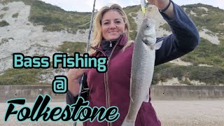 Sea Fishing UK  Lure Fishing For Bass in September  The Warren Folkestone Kent [upl. by Nuhsar598]