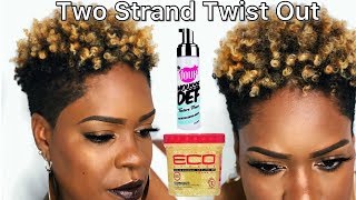 HOW TO Two Strand Twist Out On Short Natural Hair  HAIRtorial [upl. by Aenit]