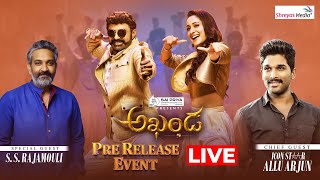 AKHANDA Pre Release Event Live  Nandamuri Balakrishna Pragya Jaiswal Boyapati Srinu [upl. by Pirnot]