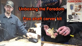 Un boxing and using the Foredom flex shaft wood carving kit [upl. by Chretien768]