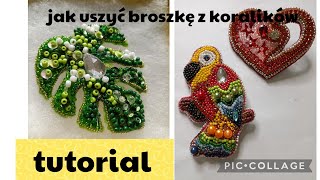 jak uszyć broszkę z koralików [upl. by Anawqahs]