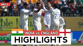 India vs England 5th Test 2024 Day 3 Highlights  IND vs ENG 2024  IND vs ENG 5th Test 2024 [upl. by Tommie]