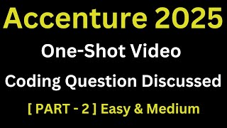 Part  2 One Shot Accenture Actual Coding Assessment Question 2025Accenture Previous Year Coding [upl. by Medovich]