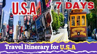 travel itinerary for USA  usa itinerary  usa trip itinerary  america travel itinerary [upl. by Nyrb]