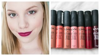 NYX Soft Matte Lip Cream Swatches  7 Shades [upl. by Agemo]