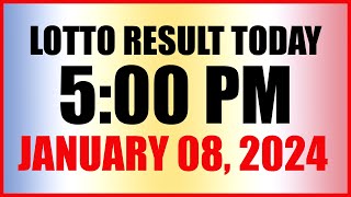 Lotto Result Today 5pm January 8 2024 Swertres Ez2 Pcso [upl. by Sihon]