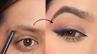 Easy Smudge Eyeliner For Hooded Eyes  Smudge आयलाइनर कैसे लगाए  Sanajyoti [upl. by Asserac922]