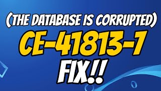 How to fix ps4 error code CE418137 or the database is corrupted [upl. by Loftus]