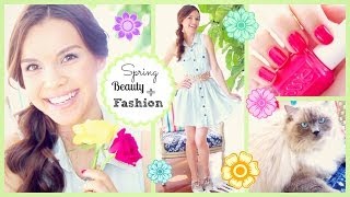 Spring Makeup Hair  Outfit Inspiration [upl. by Aralc]