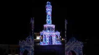 CLOCK TOWER LIGHT SHOW IZMIR TURKEY [upl. by Onnem]