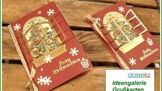 11 Video  Weihnachtskarte selber basteln  Christmas card Serie  2  FENSTER deutsch [upl. by Sarnoff]