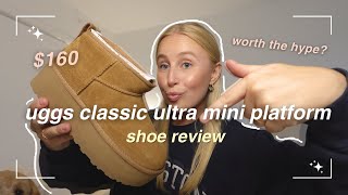 watch BEFORE you buy  ugg classic ultra mini platform boot review amp try on haul 👟✨ [upl. by Hermine344]