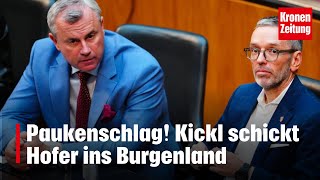 Paukenschlag Kickl schickt Hofer ins Burgenland  kronetv NEWS [upl. by Vey357]