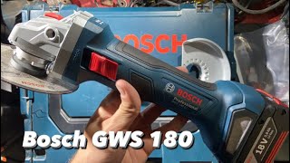 BOSCH GWS 180li amoladora inalámbrica brushless Bosch 18v 700w 115mm 45” [upl. by Nnuahs]