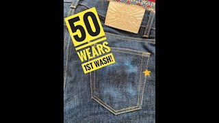 Brave Star Raw Selvedge Denim 50 wears 1st wash [upl. by Niddala]