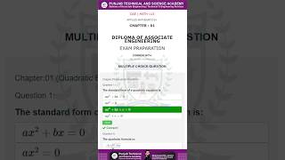 DAE MATH 113 A Chapter 1 MCQs  Rationalized Exercise syllabus  Applied Mathematics Sir Muhammad [upl. by Dieterich]