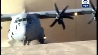 Giant aircraft C130J lands on worlds highest airstrip in Ladakh [upl. by Garrot268]