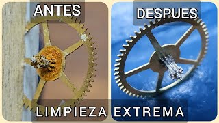 Como Quitar Óxido Rueda Intermedia Reloj Mecánico Limpieza Profunda Facil DIY [upl. by Lipinski]