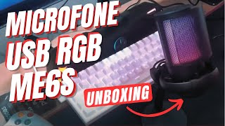 MICROFONE USB RGB ME6S DO ALIEXPRESS  COPIA DO FIFINE aliexpress mic unboxing fifine me6s [upl. by Einiffit297]