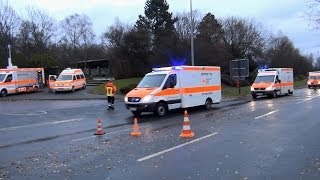 Feuer mit ManV in Altenheim 3x RTW DRK Hanau RW Hanau Lamboy [upl. by Tnecnivleahcim863]