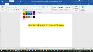 How to calculate IC50 from MTT assay [upl. by Rayford]