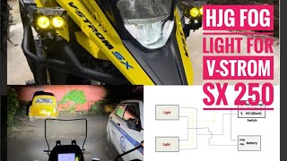 Best Fog Light For Suzuki VStrom SX 250  Installation  WhiteampYellow  HJG [upl. by Carce]