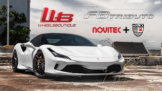 WORLDS FIRST FERRARI F8 TRIBUTO LOWERED ON NOVITEC SUSPENSION  ANRKY WHEELS [upl. by Gillman]