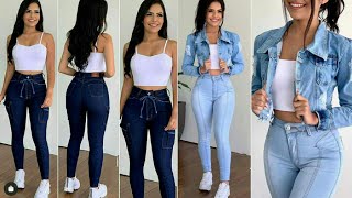 OUTFITS Con JEANS TIRO ALTO ¿COMO USAR JEANS TIRO ALTO  LOOKS CASUALES ELEGANTES Con JEANS ALTOS✨ [upl. by Kcirdaed885]