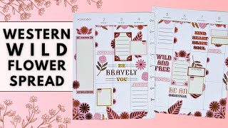 PLAN WITH ME  WESTERN WILDFLOWER SPREAD  HAPPY PLANNER [upl. by Buckden]