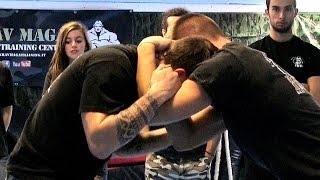 KRAV MAGA TRAINING • How to counter a Fighters clinch [upl. by Vania399]