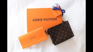 LOUIS VUITTON TOILETRY POUCH 19  UNBOXING [upl. by Harutak643]