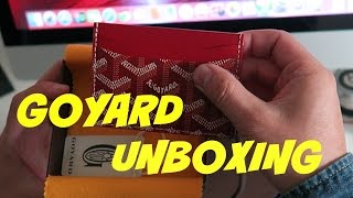 AUTHENTIC GOYARD CARD HOLDER UNBOXING 2016 [upl. by Nhar]