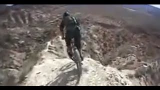 Inches from Death Downhill mountain biker rips cliffs in Utah [upl. by Ydnagrub]