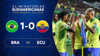 BRASIL vs ECUADOR 10  RESUMEN  ELIMINATORIAS SUDAMERICANAS  FECHA 7 [upl. by Standley]