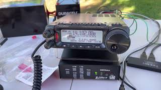 Yaesu FT891 LDG Z11 Pro II Tuner Signalink and VARA HF with Chameleon EMCOMM II Sloper Antenna [upl. by Soisinoid]