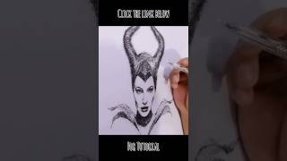 How to Do Scribble Portrait art drawing scribble portrait maleficent [upl. by Ahsekal]