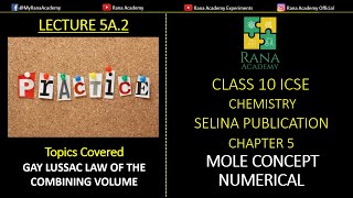 Numerical of Gay Lussacs Law of The Combining Volumes  Class 10 ICSE  Chemistry  Lecture 5A2 [upl. by Behre]