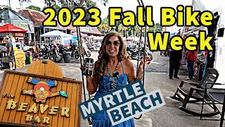 2023 FALL Myrtle Beach Bike Rally at the Beaver Bar in Murrells Inlet SC Harley Davidson BIKE WEEK [upl. by Strage18]