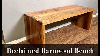 Reclaimed Barnwood Bench Using Through Dowel Joinery [upl. by Rick]