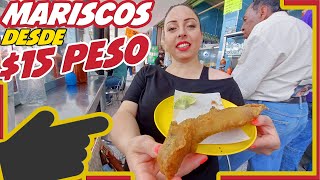 Mercado de MARISCOS BARATOS de la CDMX  Pescaditos EMPANIZADOS [upl. by Aver]