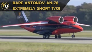 RARE AIRCRAFT  Cavok Air Antonov 74 awesome takeoff at Basel EuroAirport [upl. by Nilrev]