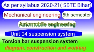 torsion bar suspension system  diagram construction and working  automobile engineering [upl. by Aronoel]