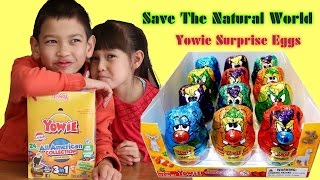 Yowie Chocolate Surprise Eggs Unboxing Animal Surprise Toys SAVE THE NATURAL WORLD [upl. by Yrelbmik]