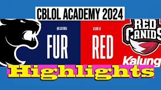 FURIA VS RED CANIDS  CBLOL ACADEMY 2024  Highlights [upl. by Wunder]