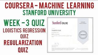 Coursera Machine Learning Stanford University Week 3rd Quiz Answers I Logistics regression Quiz [upl. by Vashti]