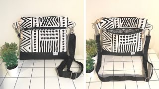 Tutorial costura ¿Cómo hacer un bolso de tela y polipiel con bolsillo exterior con cremallera [upl. by Townie]