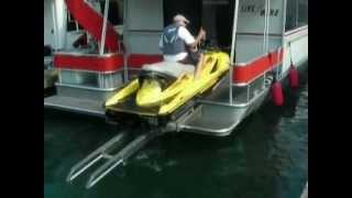 Driveon Autoleveling PWC Ramp on Houseboat Side View [upl. by Haleak591]